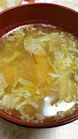 20151211ハクサイとエビのみそ汁