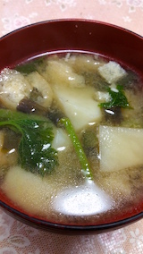 20160424アイコとジャガイモのみそ汁