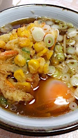 20170801お昼ご飯かき揚げ玉子ソバ1