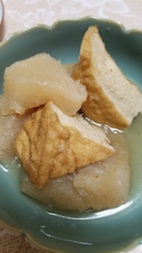 20171121晩ご飯ダイコンと厚揚げ豆富の煮もの