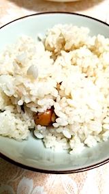 20171126晩ご飯ギンナンの炊き込みご飯