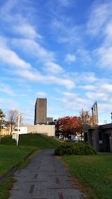 20191026速歩途中の公園内の紅葉と北の空