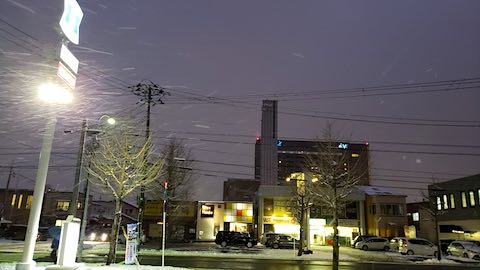 20191204外の様子夕方雪降り2