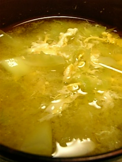 20100331キャベツと玉子のみそ汁