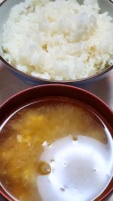 20200529晩ご飯玉子とじのみそ汁