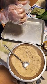 20200607ほお葉でからめたきな粉おにぎり作り2
