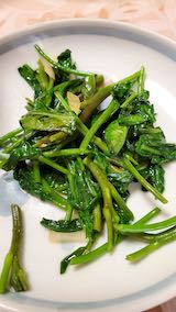 20200721お昼ご飯クーシンサイとニンニクの炒めもの