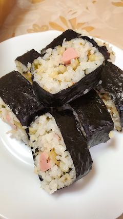 20210408お昼ご飯スパムノリ巻き