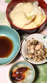 20230107晩ご飯豆富と油揚げの鍋もの