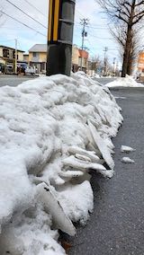 20230225外の様子朝歩道脇の残雪
