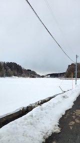 20230225山からの帰り道田んぼと空